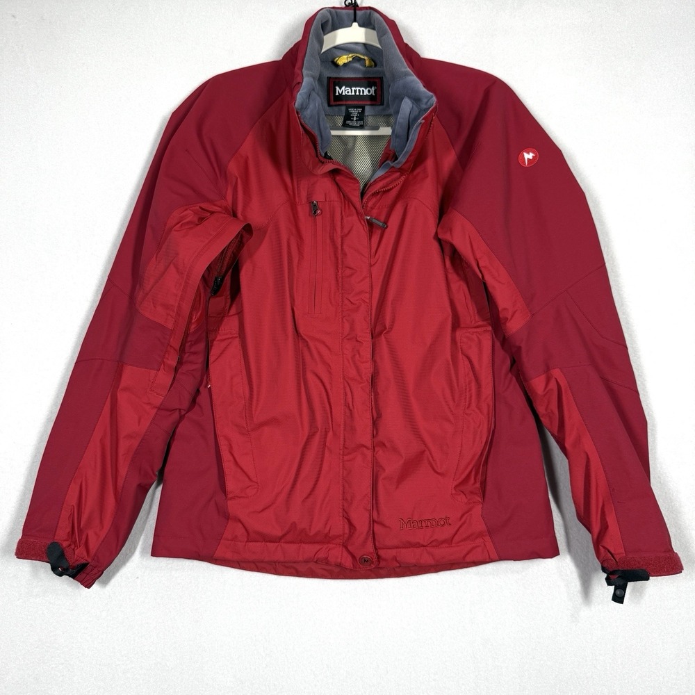 Marmot Jacket Womens Small GoreTex Taped Seams Lined Softshell Ski Winter Red